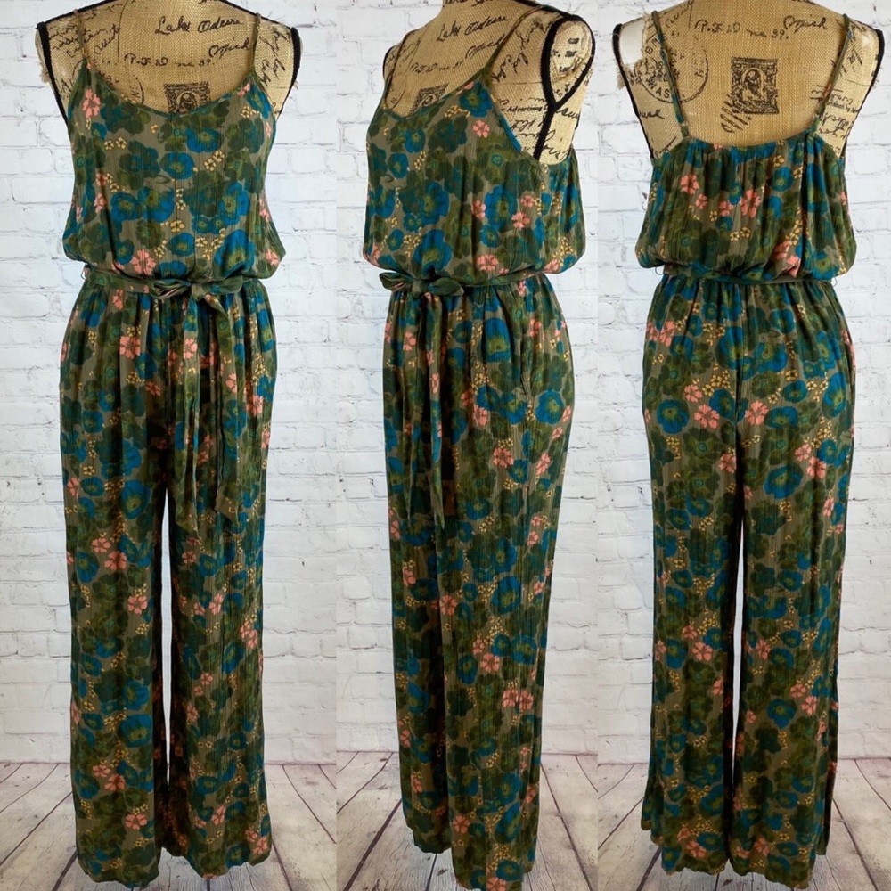 SO Green Floral Jumpsuit